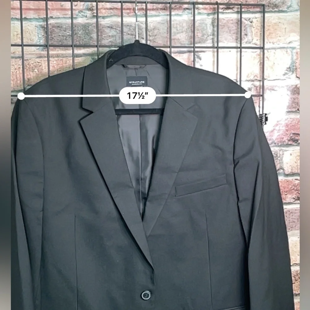 Sears Structure Modern Fit black suit jacket 46 regular